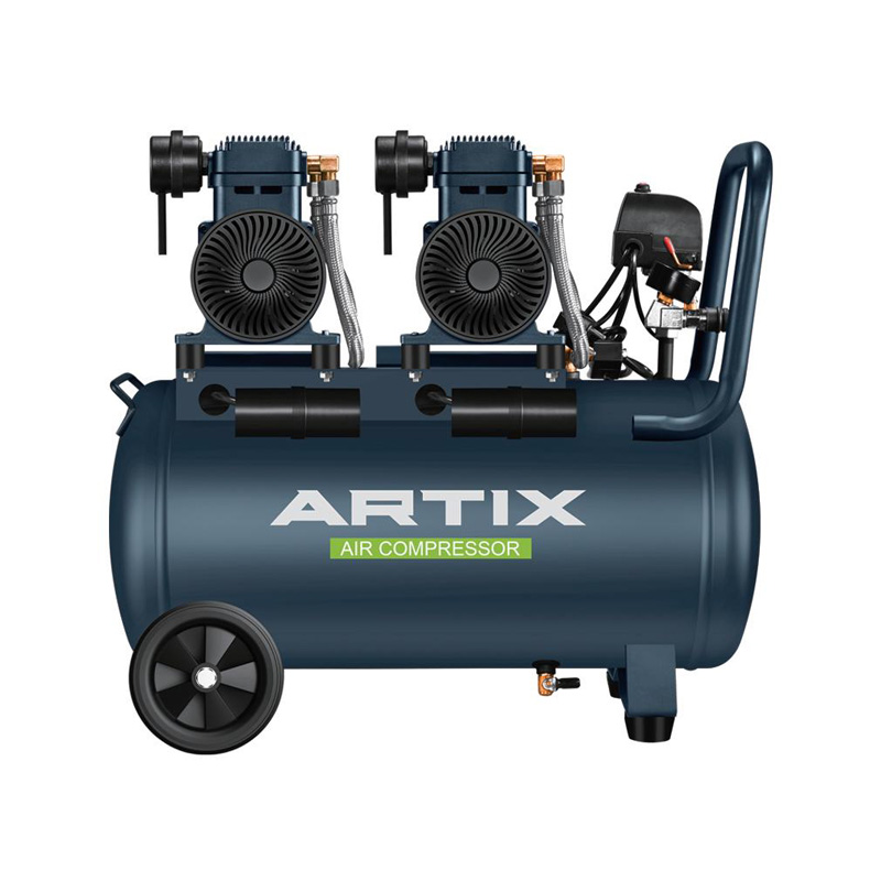 Compresor de aire sin aceite, de 3,8HP, 1400W*2-50L