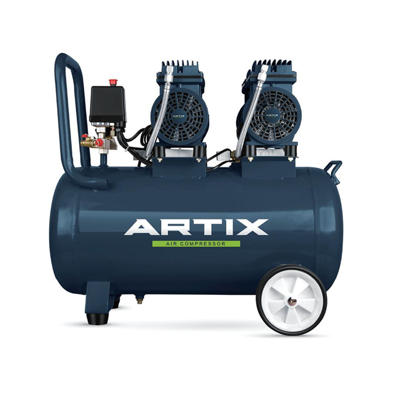 Compresor de aire sin aceite de 1,5HP, 550W*2-50L